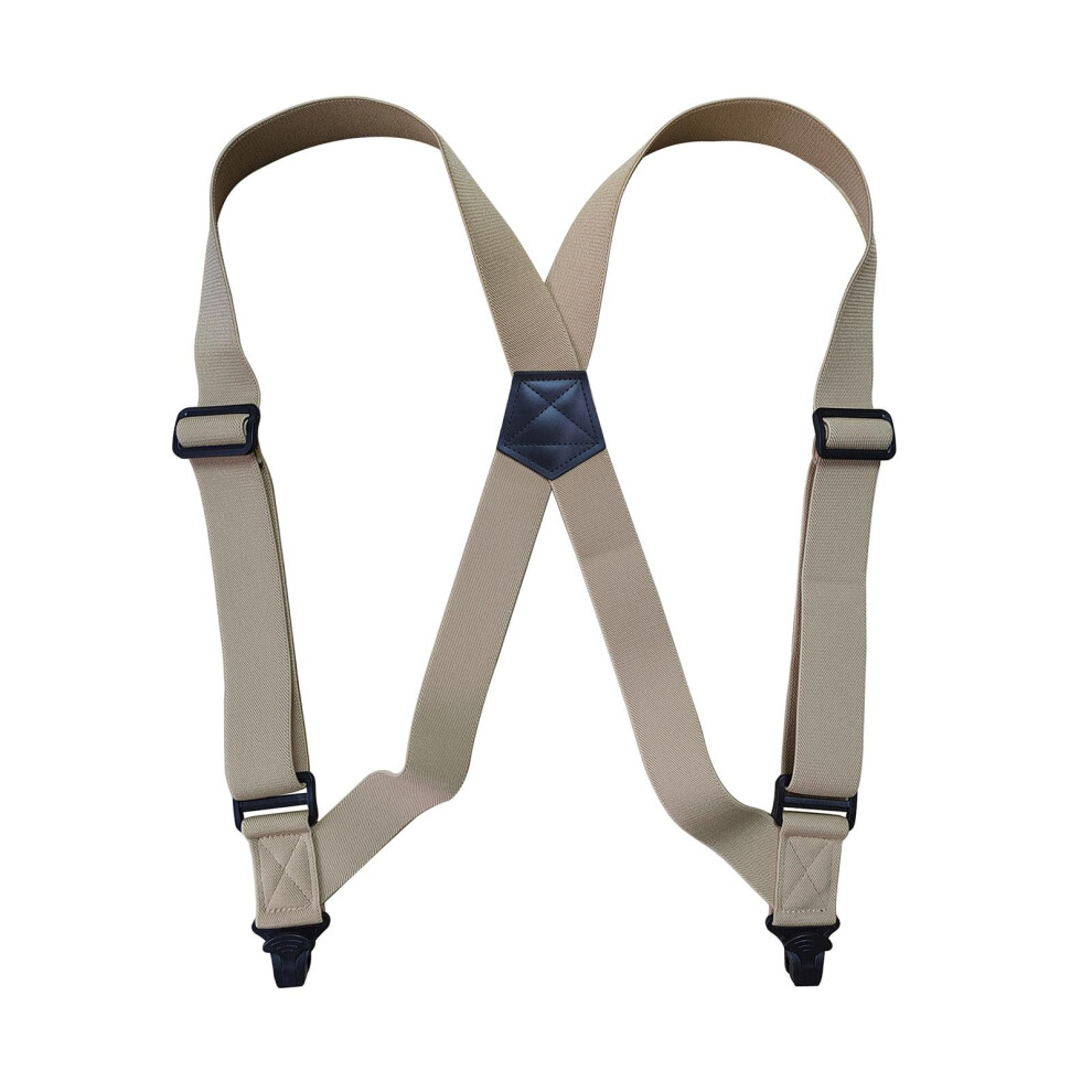 (Beige, 125x35cm) Suspenders for Men Adjustable Pants Durable Utility for Wedding Beige