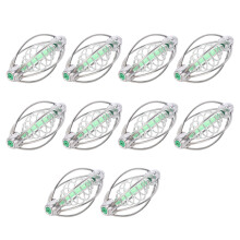 10PCS 20g Stainless Steel Fishing Feeder Bait Holder with Bead Pendant