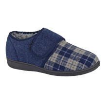 (UK Size 11) Sleepers DENZIL MS411CK Men's Comfort Faux Fur Thermal Warmlined Touch Fastening Slippers