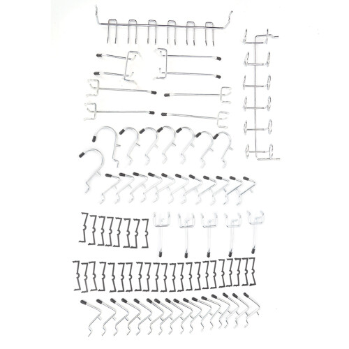 80-Pcs Steel Pegboard Hooks Storage Set for Garage, Workshop, Tool Organization
