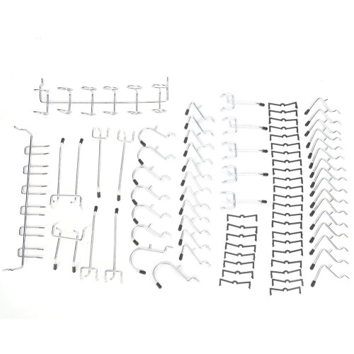 80-Pcs Steel Pegboard Hooks Storage Set for Garage, Workshop, Tool Organization 1