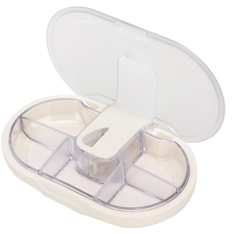 White Weekly Pills Organizer Case With Splitter, Pp Material