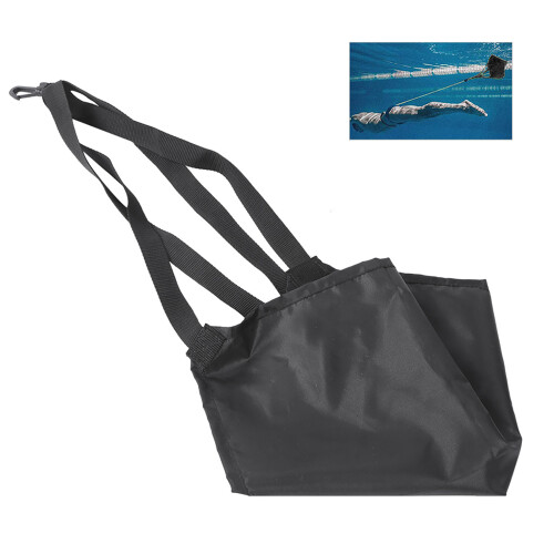 Schwimmtrainer Widerstandsgürtel mit Mesh-Tasche – Schwarz, 65g 1