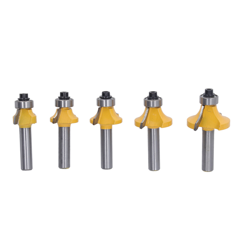 5 Pcs Round Over Router Bit 8mm Shank Carbide