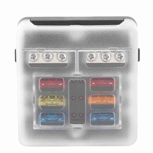 6-Way Fuse Box Blade Fuse Block Holder with LED 1