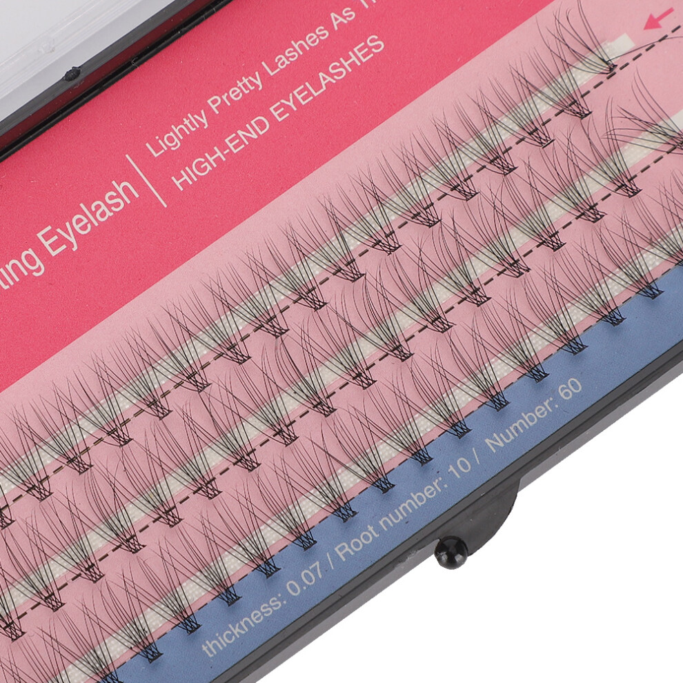 Professional 60pcs 0.07mm Cluster Lashes: 10mm Easy Natural Eyelash Tool
