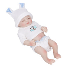 Simulierte Baby-Mädchen-Puppe, weiches Silikon, tolles Handgefühl, wasserdicht, perfektes Geschenk, Haushaltsspielzeug, Puppe 28cm, Augensc