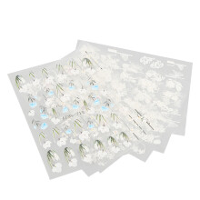 Nagelkunst-Aufkleber 5D Blumenmuster 3D - Prägeeffekt Selbstklebende Nagelkunst-Aufkleber für Damen und Mädchen Zuhause Nagelstudio 6 Blätt
