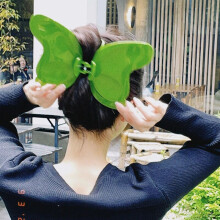 Pinza para el cabello de mariposa extra grande verde y ligera