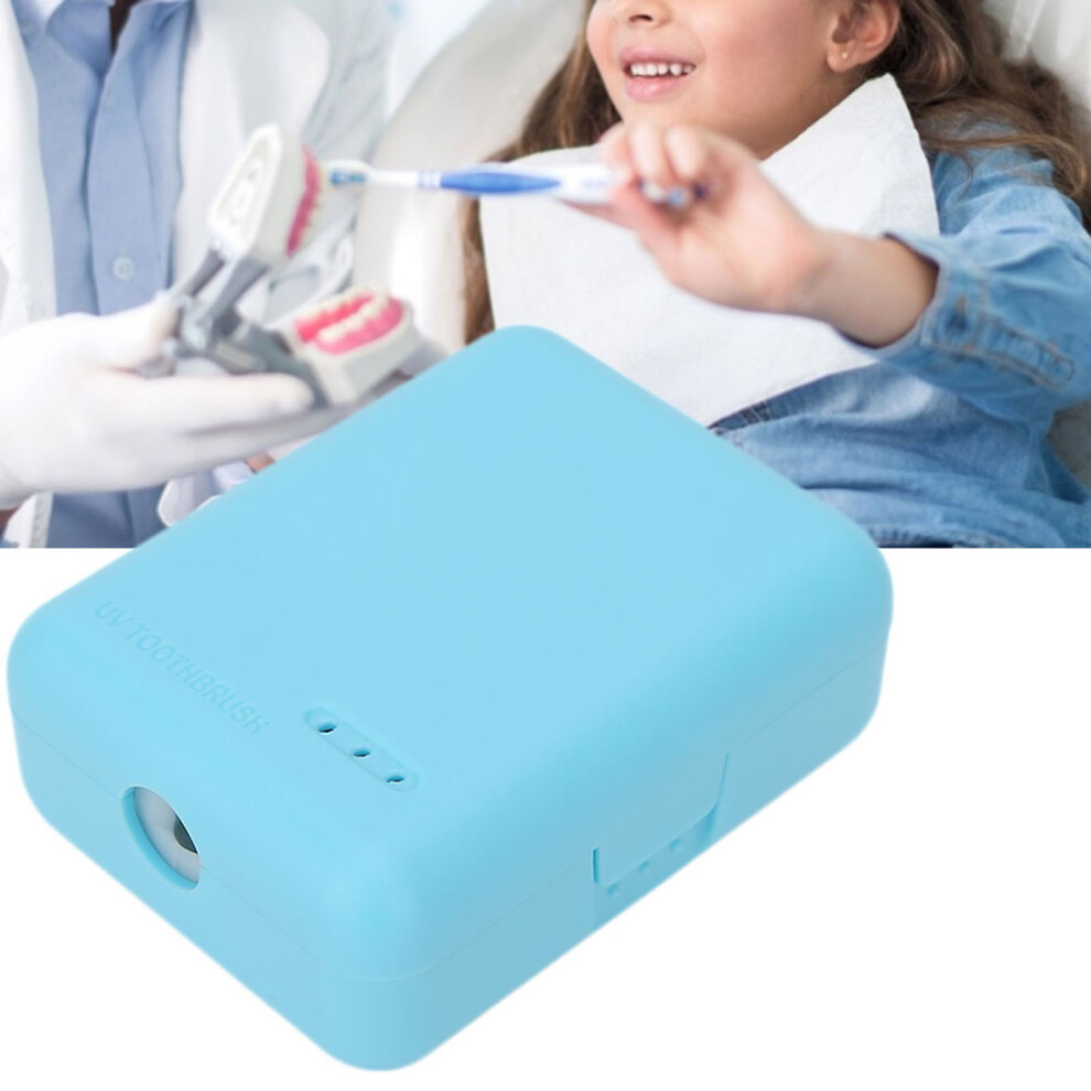 Blue Compact Uv Toothbrush Sterilizer Wall Mount Portable Disinfection Device