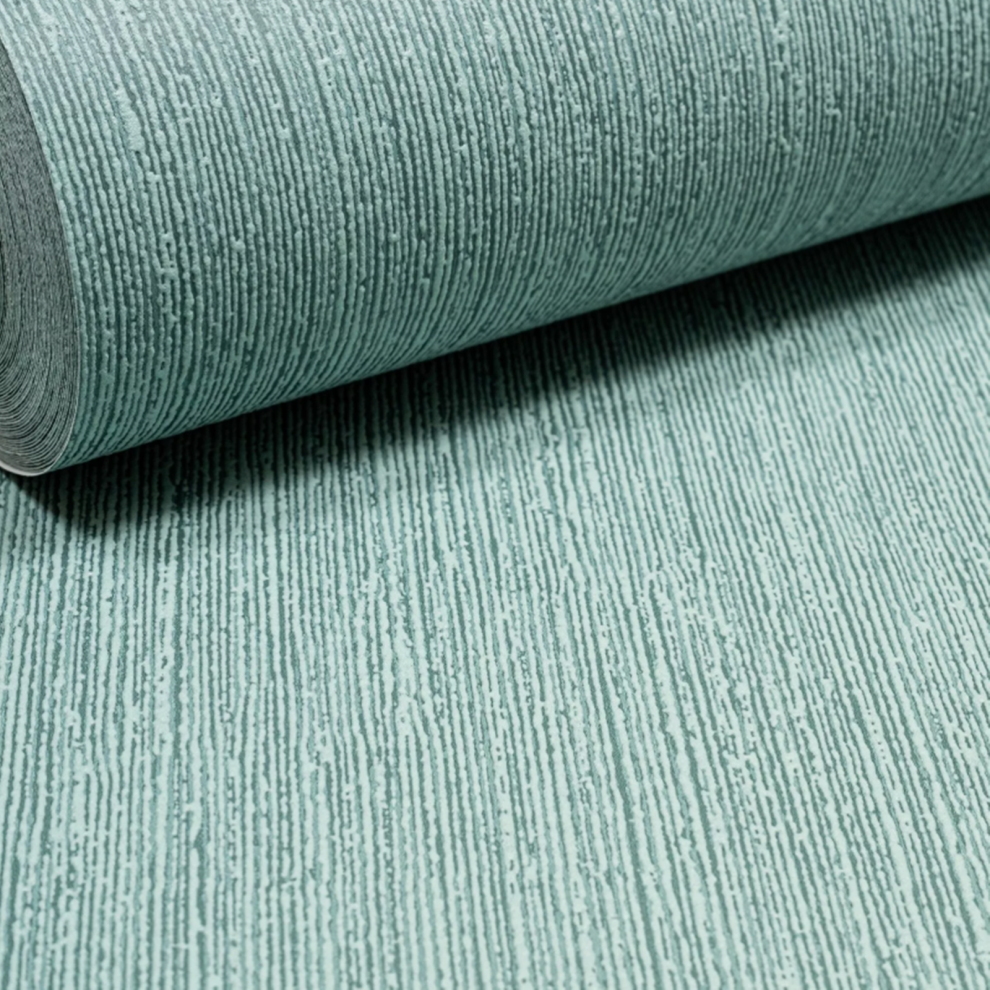 Plain Green Stripe Wallpaper Textured Free Match Paste The Wall 5060729370803