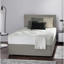 (2ft6, HB with 2 Drawers, Silver) Slumbery Divan Bed with Memory Sprung Mattress & Headboard