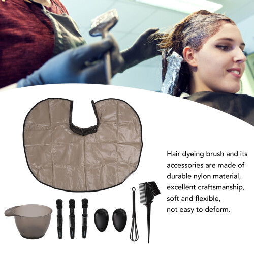 Haarfärbe-Set mit Pinsel, Schale, Lätzchen, Haarclips 2