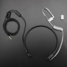 3.5mm Covert Throat Mic with Earphone & PTT for Smartphones