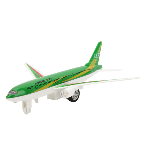 Alloy Electronic Airplane Mini Model Green Pull Back Toy for Kids Gift 1