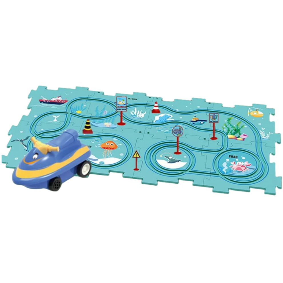 (o cean15PCS) Creative Kids Car Track Puzzle Toy Set For City Scenes 2. Electric-image-OPC-PJMBWYR-NEW