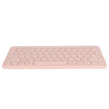 Rosa 78-Tasten runde kabellose Tastatur V5.0 BT 2xAAA