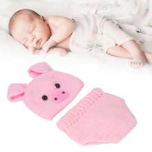 Disfraces para sesión de fotos de bebé rosa atuendos de animales de lana para bebés suaves & cálidos