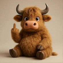 (1pc) Plus middle finger, meet the rebels squadcute little rebels with dalsass and coccolus, highland cattle pocket