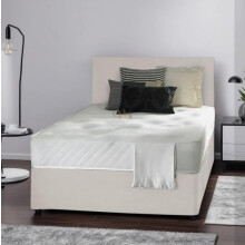 (4ft, HB with 2 Drawers, Ivory) Slumbery Divan Bed with Memory Sprung Mattress & Headboard