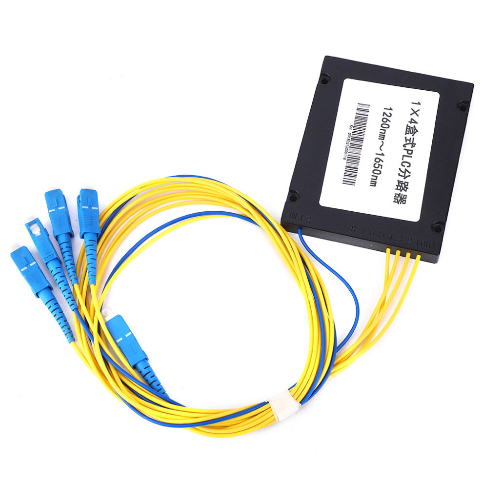 Low Loss 1X4 Single Mode Plc Fiber Splitter Sc/Upc Interface For Home Use 4051341099976