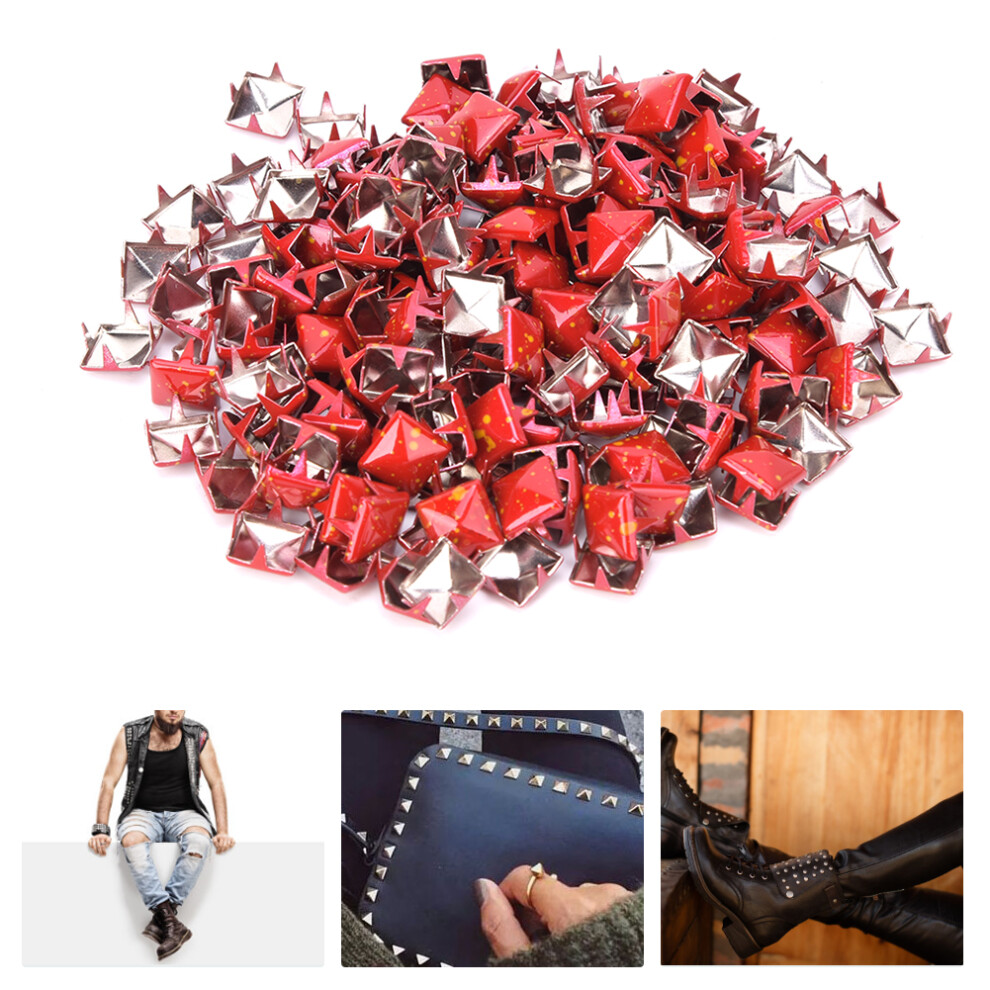 200Pcs Metal Square Rivets Diy Shoes Bags Hats Decoration 9Mm 9321341100404