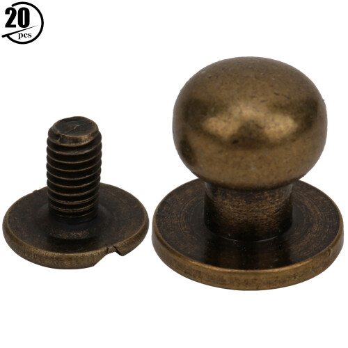 Bronze Copper Stud Rivets 20 Sets Round Head Screwback DIY Leather 10x8mm 1