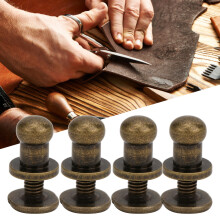 20 Sets Copper Rivet Screw Nails for Jewelry, Bag, Clothes, Shoes, Belt Decorations