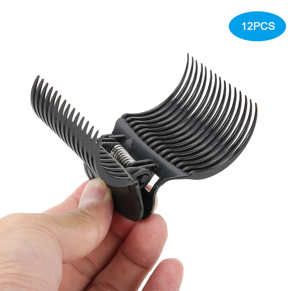 Black 12Pcs Hair Roller Clips, 6X5x4cm Claw Hair Styling Tools