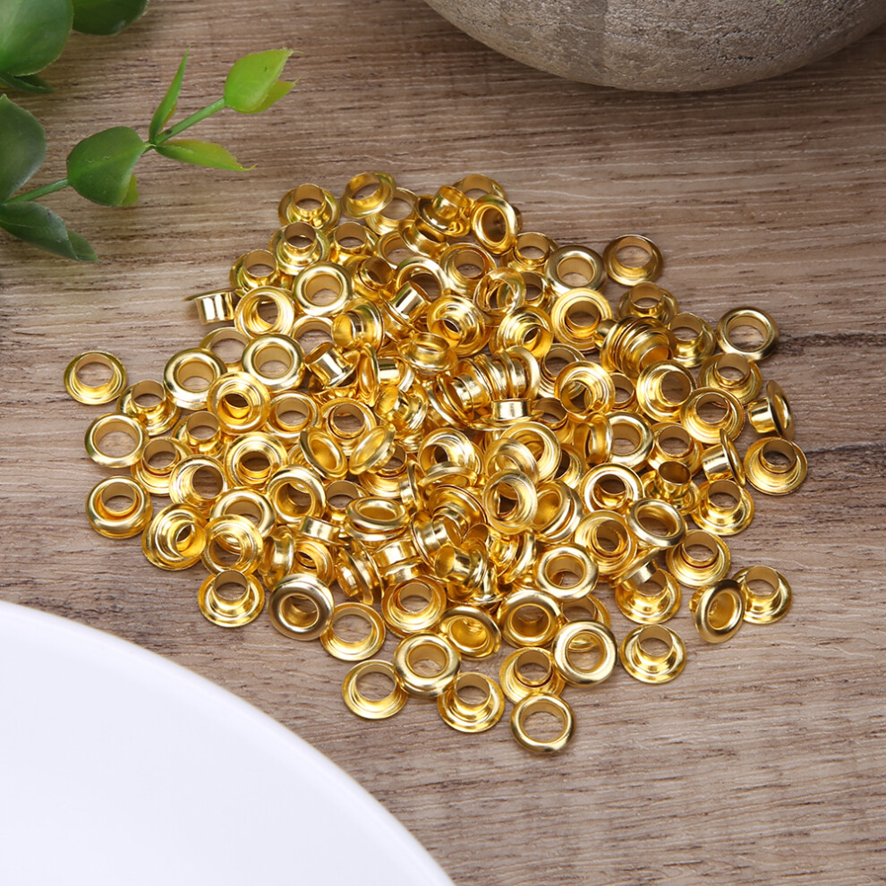 Leather Craft 100 Pcs 5Mm Gold Brass Double Sided Eyelets New 8271341103121