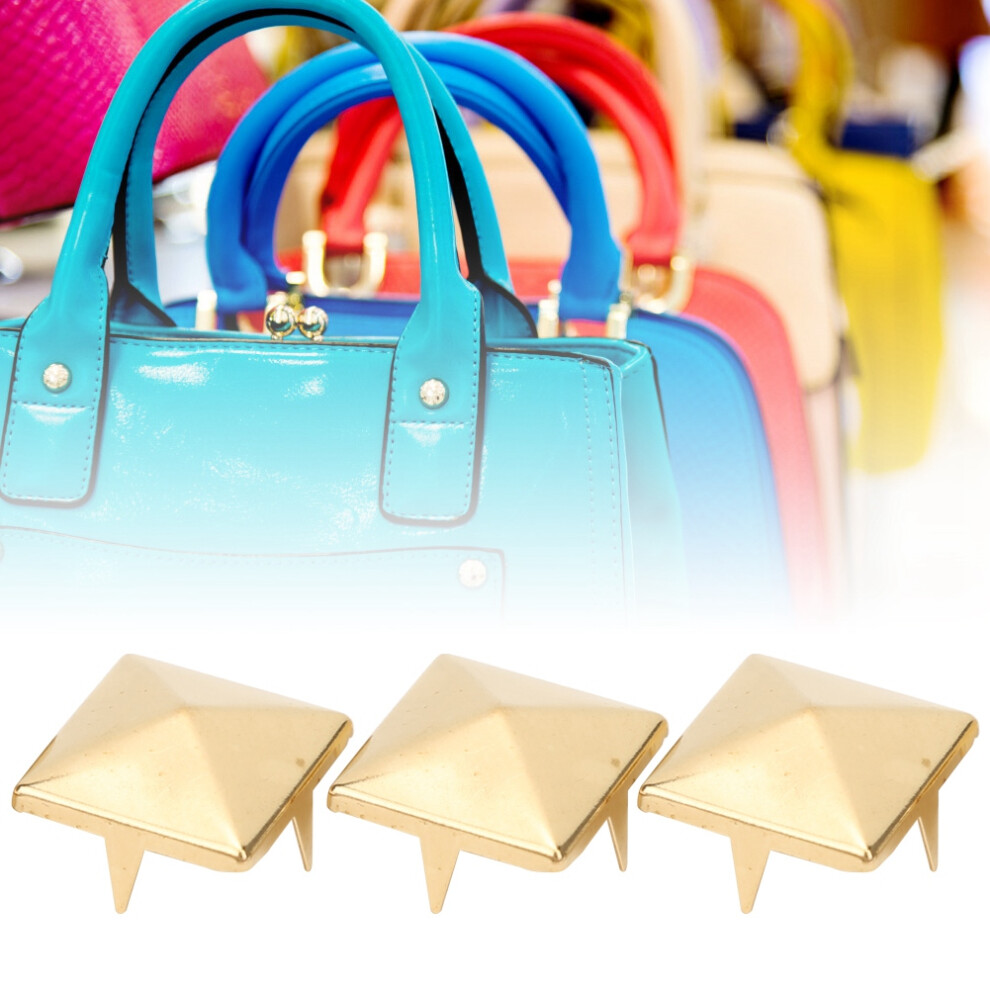 100Pcs Square Pyramid Punk Rivets - Brass, 12Mm, Gold, Silver, Black 8761341103257