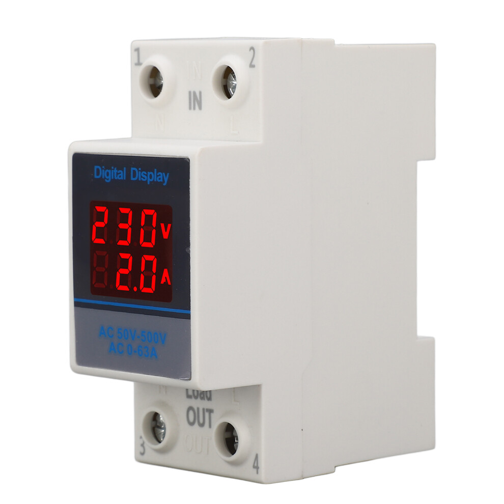 Voltage Current Meter Din Rail Double Display