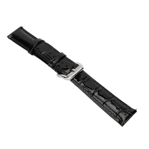 Men Women 18mm Black PU Leather Watch Band Strap Adjustable Replacement 2