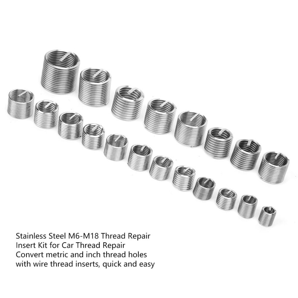Car Thread Repair Kit: 120Pcs M6-M18 Stainless Steel Inserts 4221341106275