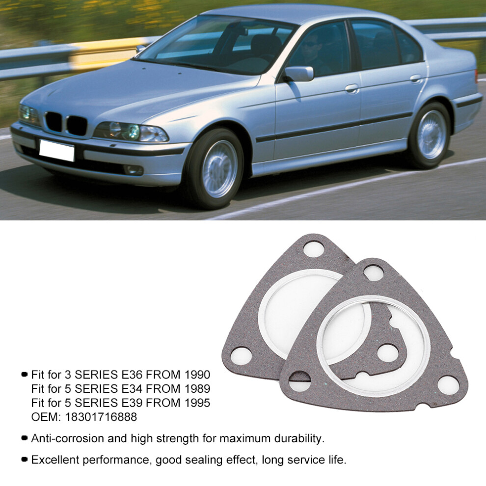 2Pcs Exhaust Manifold To Down Pipe Gaskets Set For Bmw E36 E34 E39 18301716888 8261341106499