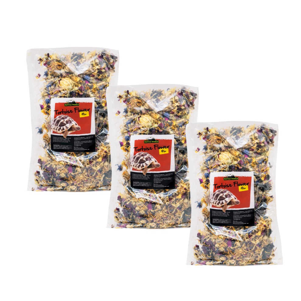 Reptile World (Tortoise Flower Mix 60G X3) Tortoise Leaf Mix, Flower Mix, Botanicals