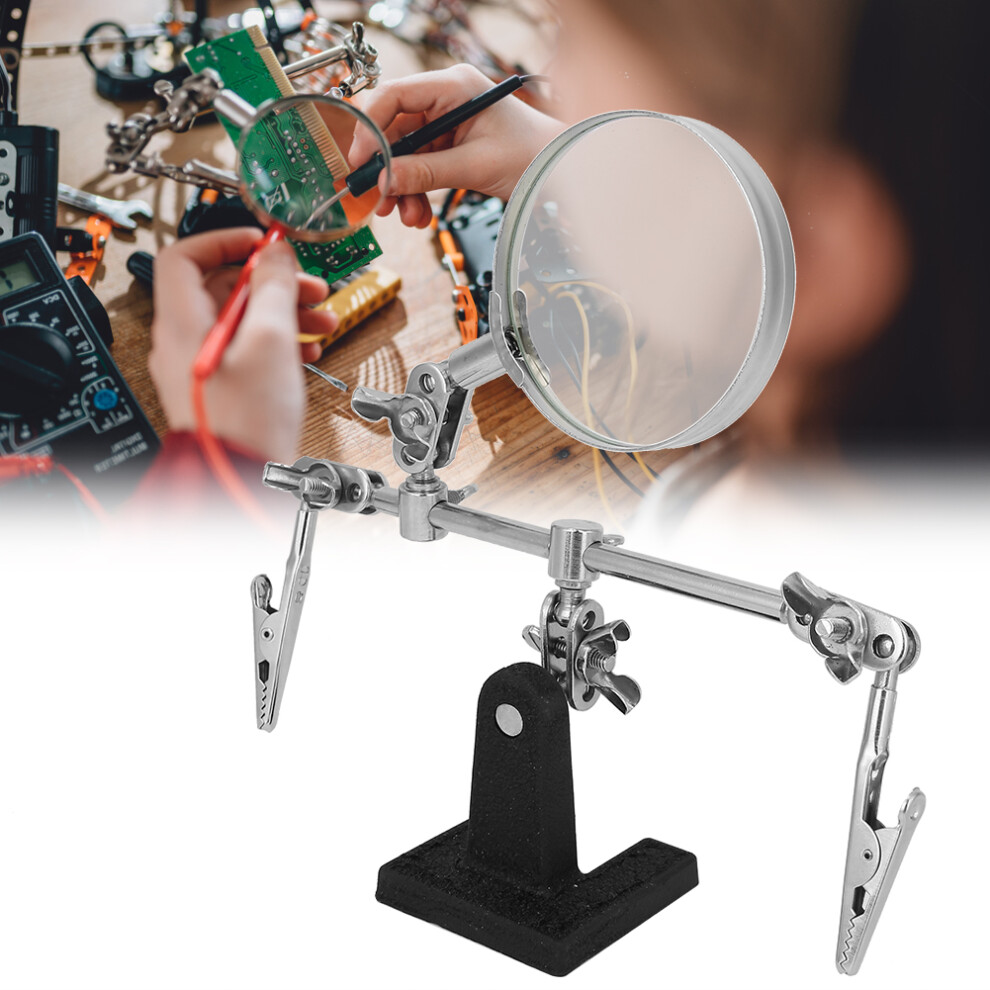 5X Magnifying Glass Soldering Stand Diy Third Hand Welding Tool 80Mm 8481341107726