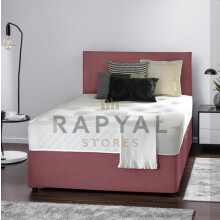 (4ft6, HB with 4 Drawers, Pink) Slumbery Divan Bed with Memory Sprung Mattress & Headboard