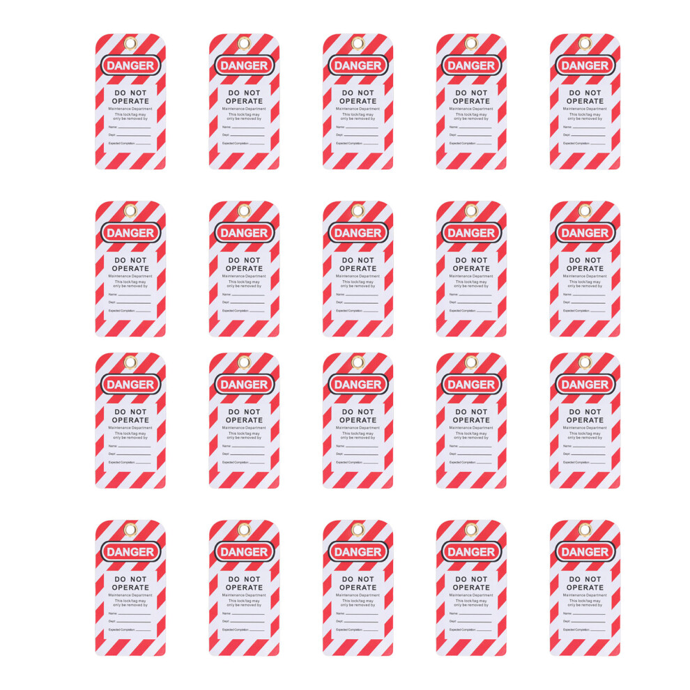 20Pcs Lockout Tagout Tags Kit PVC Plastic Reusable