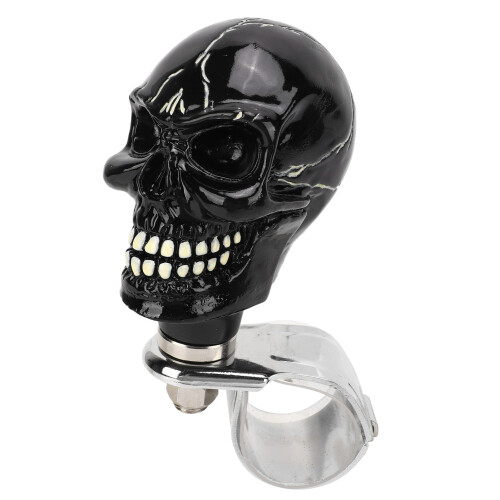 Schädel-Lenkradknauf 3 cm, Harz/Metall Schwarz 1