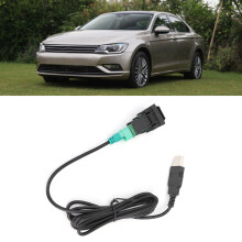 Car Radio USB Button Switch Adapter, 6W Black ABS Audio Converter