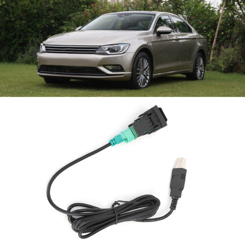 Car Radio USB Button Switch Adapter, 6W Black ABS Audio Converter
