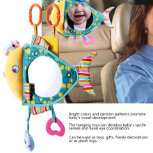 Cute Plush Infant Stroller Hanging Toy with Mirror 35x23.5cm