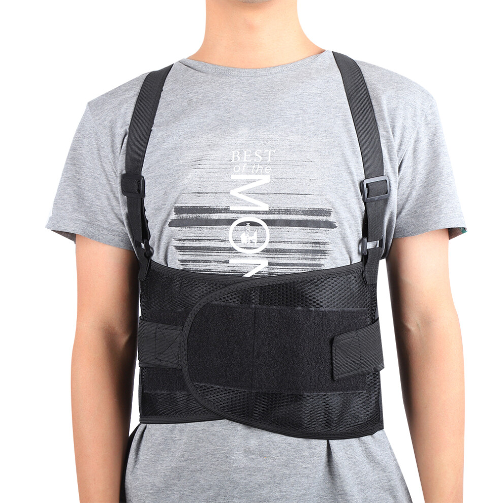 Black Supportive Lumbar Waist Belt Adjustable Anti Sprain M Size