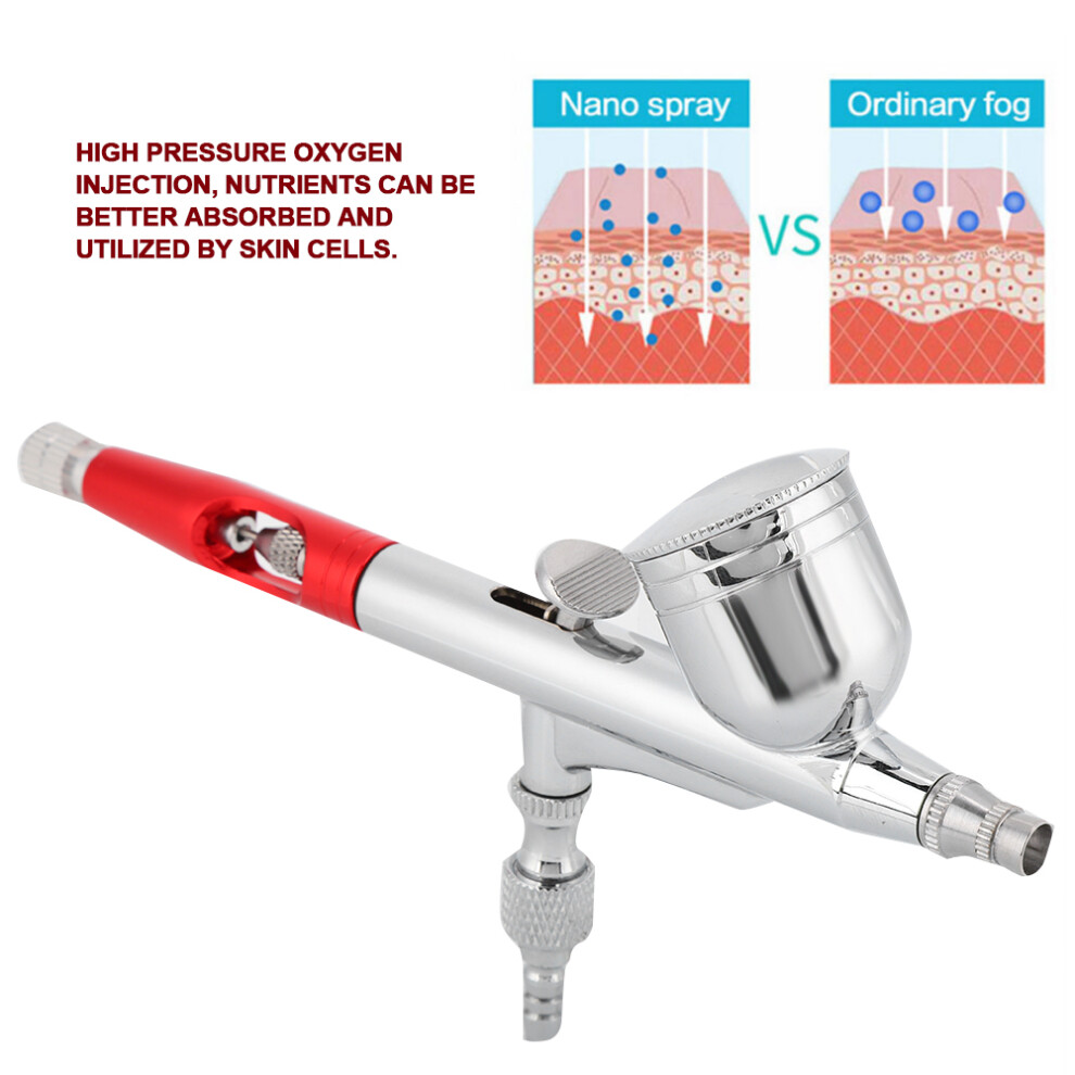 Portable Atomization Oxygen Spray Gun Â 15Ml, 0.3Mm Nozzle, Red & Silver 7891341112797