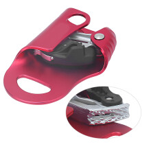 7075 Aluminum Climbing Ascender Rope Clamp Non-slip Grasp Device (Red)