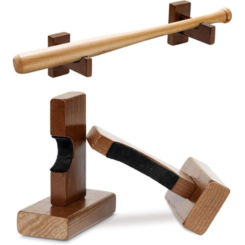 Baseball Bat Rack Horizontal Wall Mount Holder Type B Black for Baseball Bat Display and Storage Solution 2