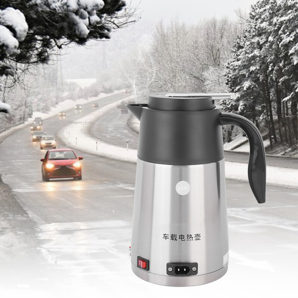 Portable 1.2L Electric Kettle for Trucks, 24V, Stainless Steel