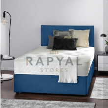 (6ft, HB with No Drawers, Blue) Slumbery Divan Bed with Memory Sprung Mattress & Headboard