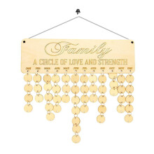 (4) Wood Birthday Reminder Wood Plaque Board Sign Family DIY Calendar Home Decorations